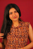 Maroon Vine Kalamkari Long Kurti