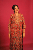 Crimson Kantha Work Straight Kurti