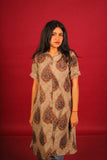 Beige Textured Kalamkari Buta Kurti