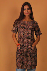 Ebony Wheel Kalamkari Tunic