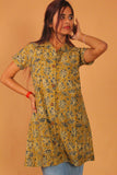 Olive Lotus Collared Shirt Kurti
