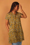 Olive Lotus Collared Shirt Kurti