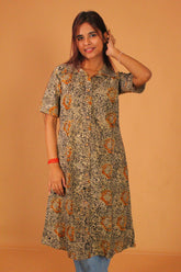 Antique Ochre Floral Shirt Dress