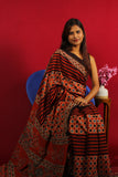 The Geometric Terracotta Cotton Saree