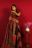 The Geometric Terracotta Cotton Saree
