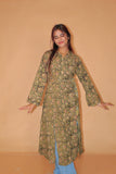 Moss Green Vine Shirt Dress