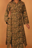 Moss Green Vine Shirt Dress