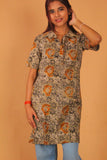 Ochre Lotus Collared Shirt Kurti