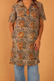 Antique Ochre Floral Shirt Dress