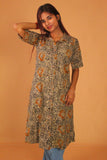 Antique Ochre Floral Shirt Dress