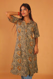 Antique Ochre Floral Shirt Dress