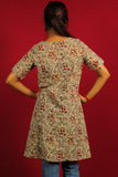 Beige Kalamkari A-Line Short Kurti