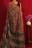 The Rich Crimson Floral Cotton Saree